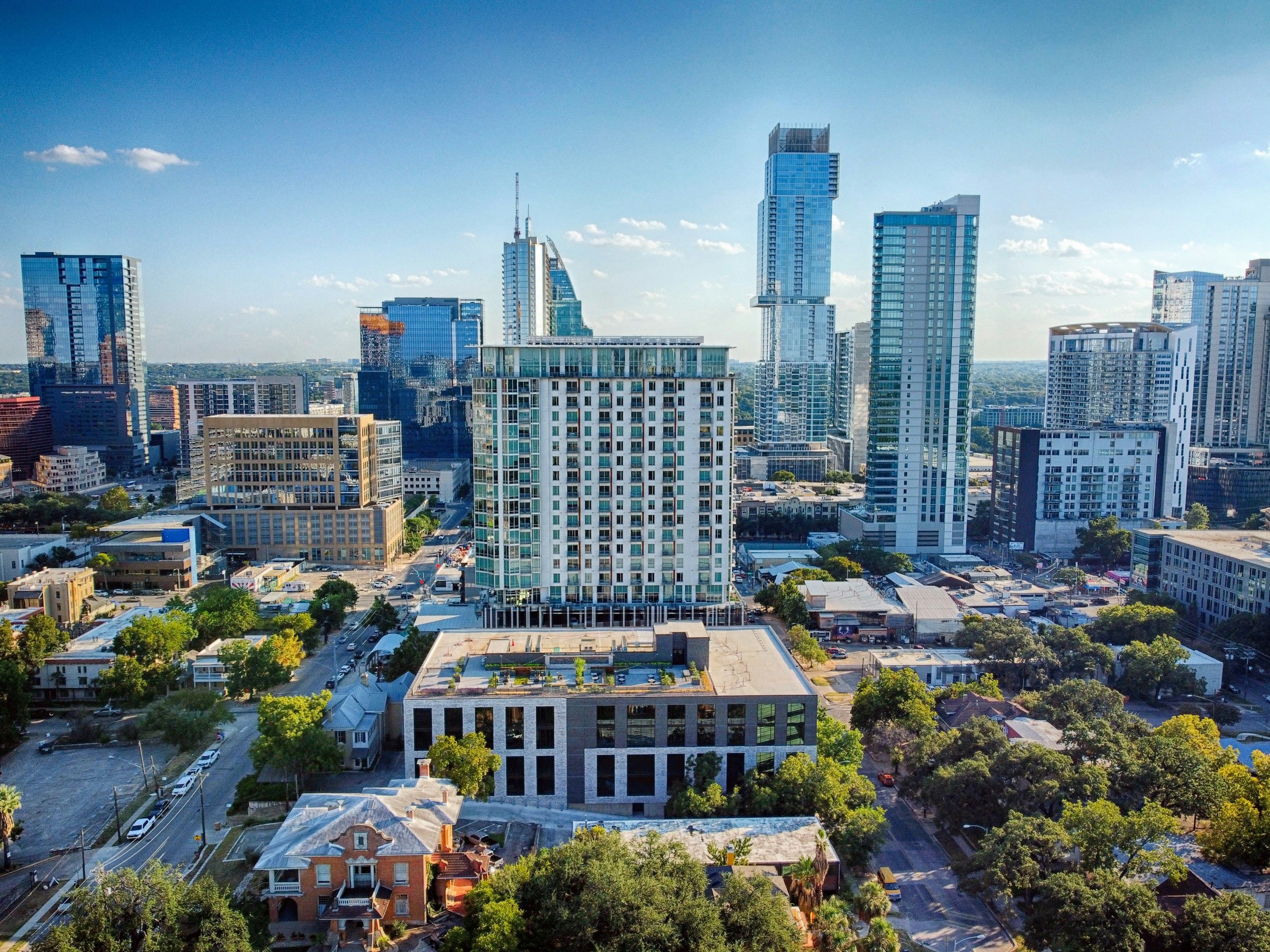 Contemporary buildings in downtown Austin, Texas